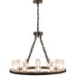 Meyda Lighting Loxley 36" 12-Light Timeless Bronze Chandelier With Clear Seeded Shade Glass