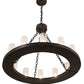 Meyda Lighting Loxley 36" 12-Light Timeless Bronze Chandelier With Clear Seeded Shade Glass