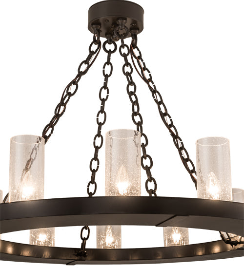 Meyda Lighting Loxley 36" 12-Light Timeless Bronze Chandelier With Clear Seeded Shade Glass