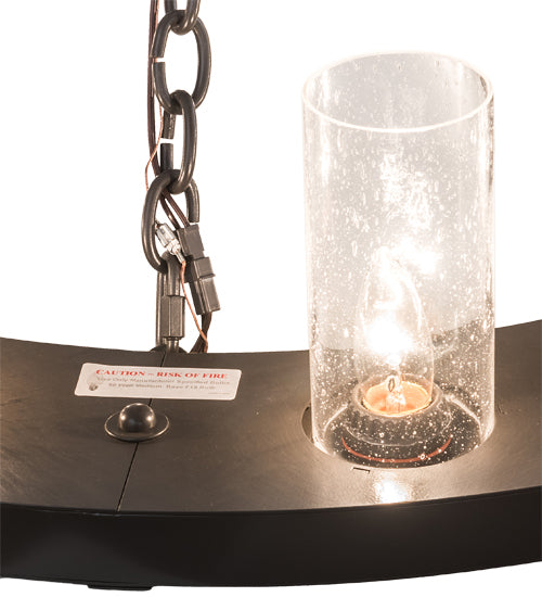 Meyda Lighting Loxley 36" 12-Light Timeless Bronze Chandelier With Clear Seeded Shade Glass