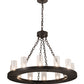 Meyda Lighting Loxley 36" 12-Light Timeless Bronze Chandelier With Clear Seeded Shade Glass