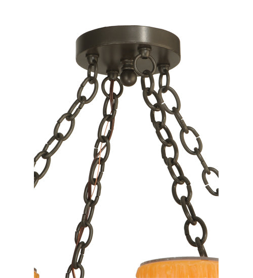 Meyda Lighting Loxley 36" 12-Light Timeless Bronze Chandelier With Honey Amber Shade Glass