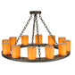 Meyda Lighting Loxley 36" 12-Light Timeless Bronze Chandelier With Honey Amber Shade Glass