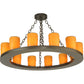 Meyda Lighting Loxley 36" 12-Light Timeless Bronze Chandelier With Honey Amber Shade Glass