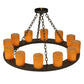 Meyda Lighting Loxley 36" 12-Light Timeless Bronze Chandelier With Honey Amber Shade Glass