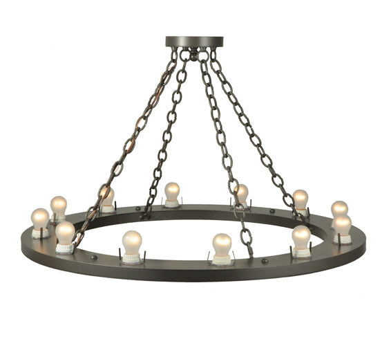 Meyda Lighting Loxley 36" 12-Light Timeless Bronze Chandelier With Honey Amber Shade Glass