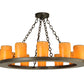 Meyda Lighting Loxley 36" 12-Light Timeless Bronze Chandelier With Honey Amber Shade Glass