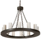Meyda Lighting Loxley 36" 12-Light Timeless Bronze Chandelier With Whitestone Idalight Shade