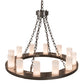 Meyda Lighting Loxley 36" 12-Light Timeless Bronze Chandelier With Whitestone Idalight Shade