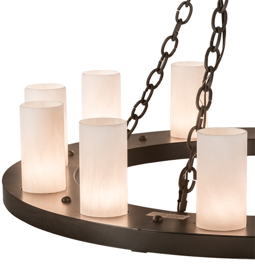 Meyda Lighting Loxley 36" 12-Light Timeless Bronze Chandelier With Whitestone Idalight Shade