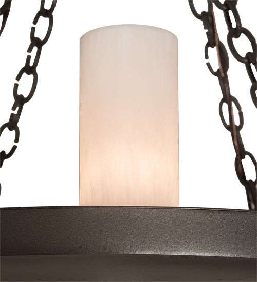 Meyda Lighting Loxley 36" 12-Light Timeless Bronze Chandelier With Whitestone Idalight Shade