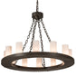 Meyda Lighting Loxley 36" 12-Light Timeless Bronze Chandelier With Whitestone Idalight Shade