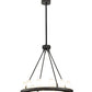 Meyda Lighting Loxley 36" 12-Light Wrought Iron Chandelier With Frosted Clear Shade Glass