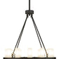 Meyda Lighting Loxley 36" 12-Light Wrought Iron Chandelier With Frosted Clear Shade Glass