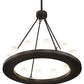 Meyda Lighting Loxley 36" 12-Light Wrought Iron Chandelier With Frosted Clear Shade Glass