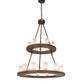 Meyda Lighting Loxley 36" 18-Light 2-Tier Mahogany Bronze Chandelier With Clear Frosted Acrylic Shade