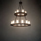 Meyda Lighting Loxley 36" 18-Light 2-Tier Mahogany Bronze Chandelier With Clear Frosted Acrylic Shade