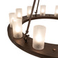 Meyda Lighting Loxley 36" 18-Light 2-Tier Mahogany Bronze Chandelier With Clear Frosted Acrylic Shade