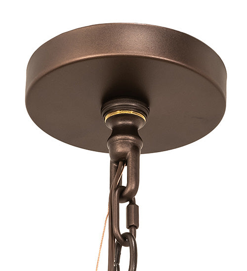 Meyda Lighting Loxley 36" 18-Light 2-Tier Mahogany Bronze Chandelier With Clear Frosted Acrylic Shade