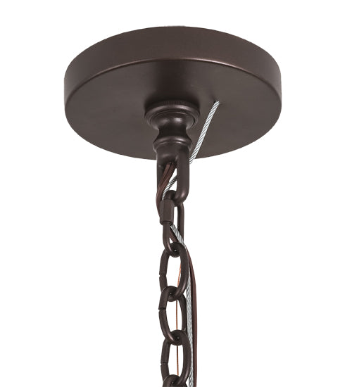 Meyda Lighting Loxley 36" 18-Light 2-Tier Mahogany Bronze Chandelier With Frosted Clear Shade Glass