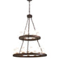 Meyda Lighting Loxley 36" 18-Light 2-Tier Mahogany Bronze Chandelier With Frosted Clear Shade Glass