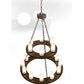 Meyda Lighting Loxley 36" 18-Light 2-Tier Mahogany Bronze Chandelier With Frosted Clear Shade Glass