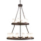 Meyda Lighting Loxley 36" 18-Light 2-Tier Mahogany Bronze Chandelier With Frosted Clear Shade Glass