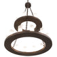 Meyda Lighting Loxley 36" 18-Light 2-Tier Mahogany Bronze Chandelier With Frosted Clear Shade Glass