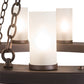 Meyda Lighting Loxley 36" 18-Light 2-Tier Mahogany Bronze Chandelier With Frosted Clear Shade Glass