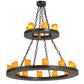 Meyda Lighting Loxley 36" 18-Light 2-Tier Timeless Bronze Chandelier With Amber Faux Candlelight