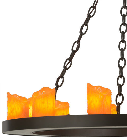 Meyda Lighting Loxley 36" 18-Light 2-Tier Timeless Bronze Chandelier With Amber Faux Candlelight