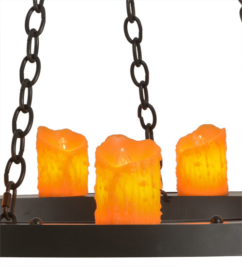 Meyda Lighting Loxley 36" 18-Light 2-Tier Timeless Bronze Chandelier With Amber Faux Candlelight