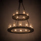 Meyda Lighting Loxley 36" 18-Light Timeless Bronze Chandelier With Clear Seeded Shade Glass