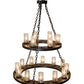 Meyda Lighting Loxley 36" 18-Light Timeless Bronze Chandelier With Clear Seeded Shade Glass