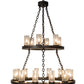 Meyda Lighting Loxley 36" 18-Light Timeless Bronze Chandelier With Clear Seeded Shade Glass