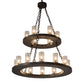 Meyda Lighting Loxley 36" 18-Light Timeless Bronze Chandelier With Clear Seeded Shade Glass