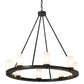 Meyda Lighting Loxley 36" 8-Light Timeless Bronze Chandelier With Frosted Clear Shade Glass