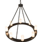 Meyda Lighting Loxley 36" 8-Light Timeless Bronze Chandelier With Frosted Clear Shade Glass