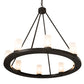 Meyda Lighting Loxley 36" 8-Light Timeless Bronze Chandelier With Frosted Clear Shade Glass