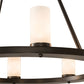 Meyda Lighting Loxley 36" 8-Light Timeless Bronze Chandelier With Frosted Clear Shade Glass