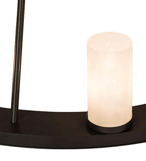 Meyda Lighting Loxley 36" 8-Light Timeless Bronze Chandelier With Frosted Clear Shade Glass