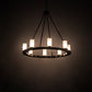 Meyda Lighting Loxley 36" 8-Light Timeless Bronze Chandelier With Frosted Clear Shade Glass