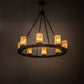 Meyda Lighting Loxley 38" 8-Light Chestnut Chandelier With Ivory & Light Green Jadestone Cylindres Shade