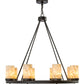 Meyda Lighting Loxley 38" 8-Light Chestnut Chandelier With Ivory & Light Green Jadestone Cylindres Shade