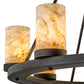 Meyda Lighting Loxley 38" 8-Light Chestnut Chandelier With Ivory & Light Green Jadestone Cylindres Shade
