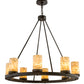 Meyda Lighting Loxley 38" 8-Light Chestnut Chandelier With Ivory & Light Green Jadestone Cylindres Shade