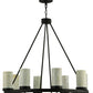 Meyda Lighting Loxley 38" 8-Light Chestnut Chandelier With White and Light Green Jadestone Shade