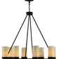 Meyda Lighting Loxley 38" 8-Light Chestnut Chandelier With White and Light Green Jadestone Shade