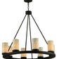 Meyda Lighting Loxley 38" 8-Light Chestnut Chandelier With White and Light Green Jadestone Shade