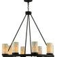 Meyda Lighting Loxley 38" 8-Light Chestnut Chandelier With White and Light Green Jadestone Shade
